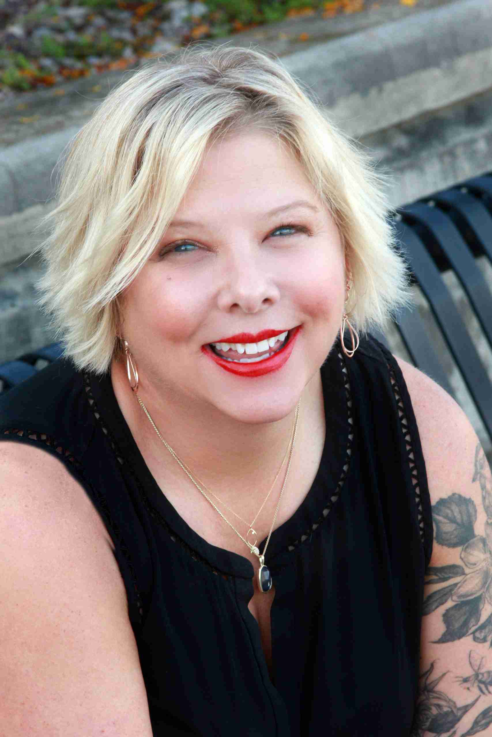 Tracy Leigh in a black shirt